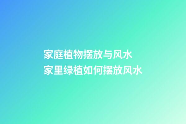 家庭植物摆放与风水 家里绿植如何摆放风水